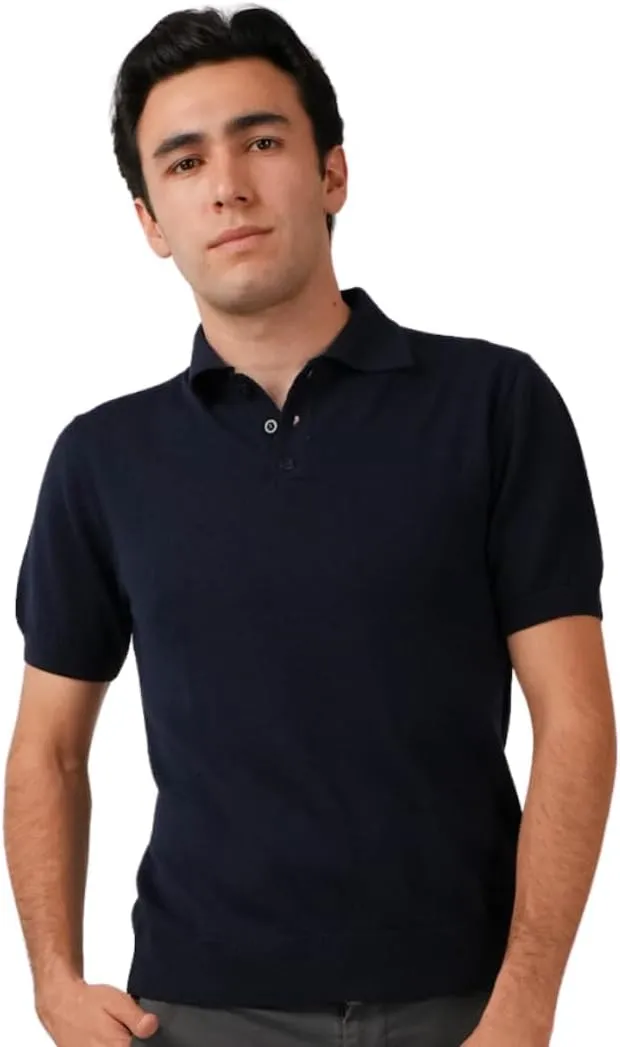 | Premium Merino Wool Polo Shirt - Plain Model | Woolmark Certified | 100% Wool for Men