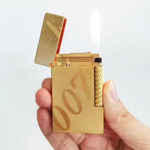 007 Brass Lighter, Classic Cling Sound, Adjustable Soft Flame, Gift for Men Father Husband Boyfriend