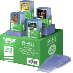 1 Full case of 1000 Standard 3" x 4" Toploaders 35pt