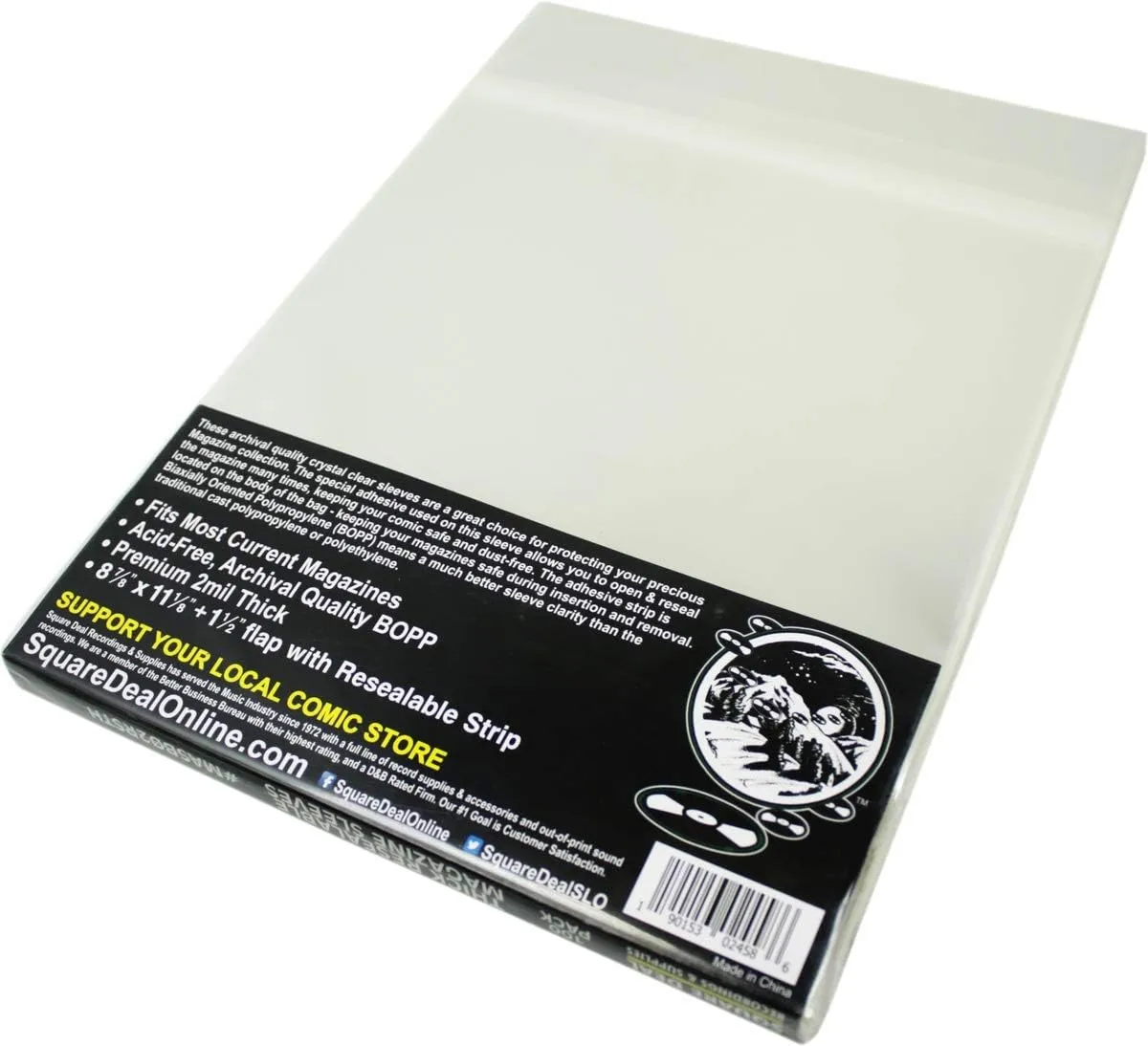 (100) Archival Quality Magazine Sleeves - Crystal Clear Polypropylene - Resealable - Premium 2mil Thick - #MASB02RSTH
