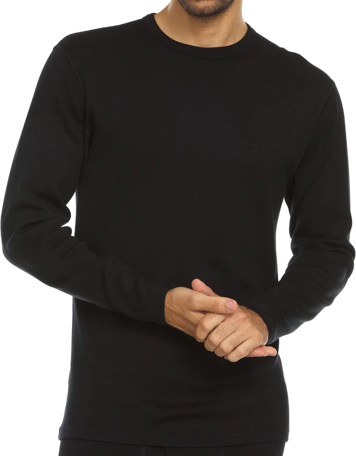 100% Merino Wool - Men's Long Sleeve Crew Shirt - Thermal Base Layer
