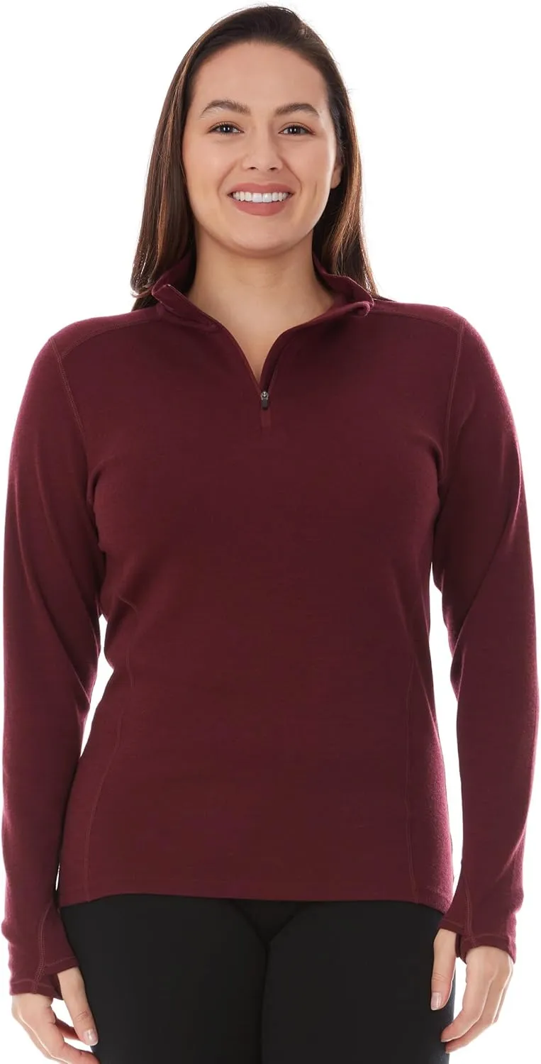 100% Merino Wool - Midweight Womens 1/4 Zip - Midlayer
