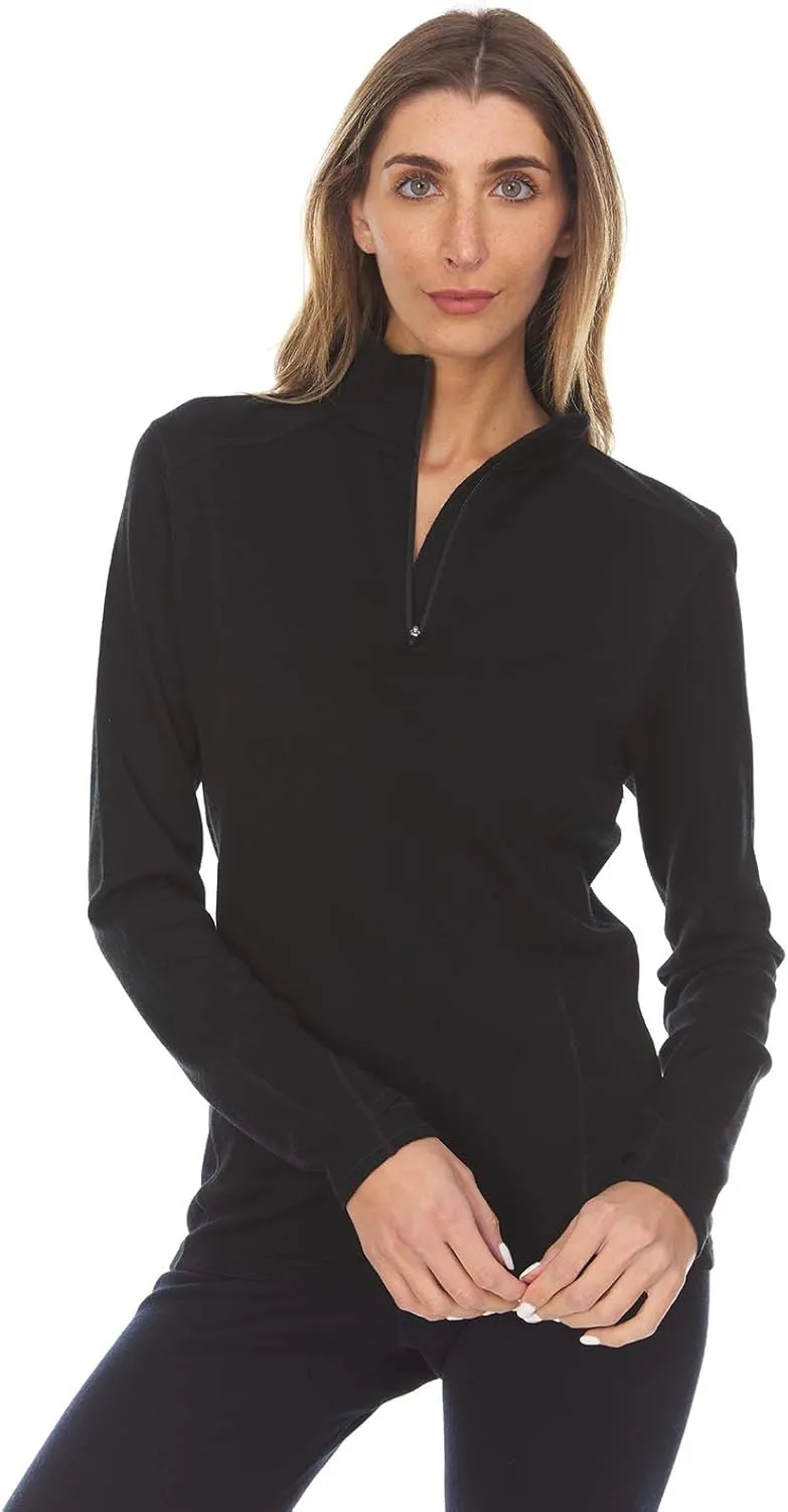 100% Merino Wool - Midweight Womens 1/4 Zip - Midlayer