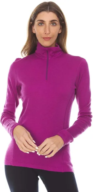 100% Merino Wool - Midweight Womens 1/4 Zip - Midlayer