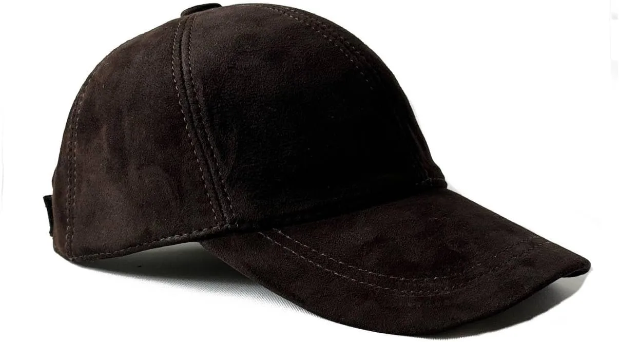 100% Real Genuine Lambskin Leather Baseball Cap Hat Sports Visor