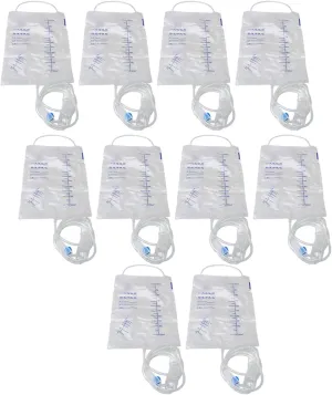 10PCS 1000ml Clear Disposable Coffee Cleanse Detox Bags Silicone Bag Set with Tube Hose Disposable Intestinal Irrigation Bags Detox Bag Kit Set Transparent