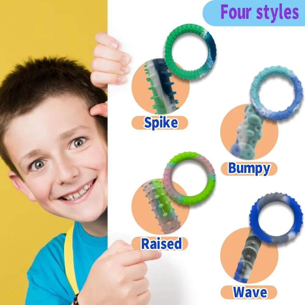10PCS Sensory Fidget Toys for Kids Adults-Stretchy Fidget Bracelet&exture,Calming Autism Sensory Toys for Needs Autistic Children,Calm Down Toy for Toddler Girls Boys