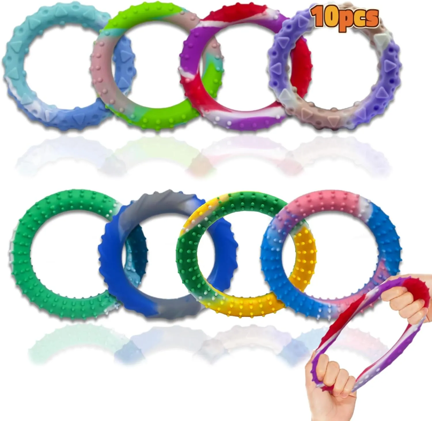 10PCS Sensory Fidget Toys for Kids Adults-Stretchy Fidget Bracelet&exture,Calming Autism Sensory Toys for Needs Autistic Children,Calm Down Toy for Toddler Girls Boys