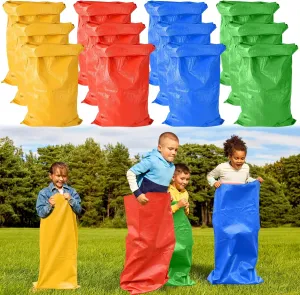 12pcs Colorful Potato Sack Race Bags for Kids and Adults, 40 X 24inches Sack Race Bags for Outdoor Sports Games, Outdoor Lawn Games for Adults and Kids, Carnival Easter