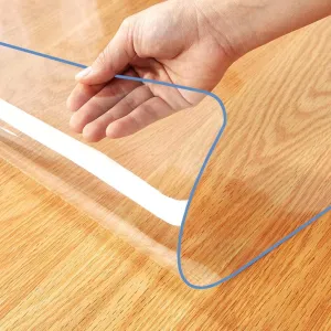 12X36 Inch Crystal Table Top Protector 1.5mm Thick Vinyl Clear Tablecloth Cover Protector Plastic Writing Desk Pad Non-Slip Table Mats on Top of Desk Coffee Table Dresser and Office Desk Mat