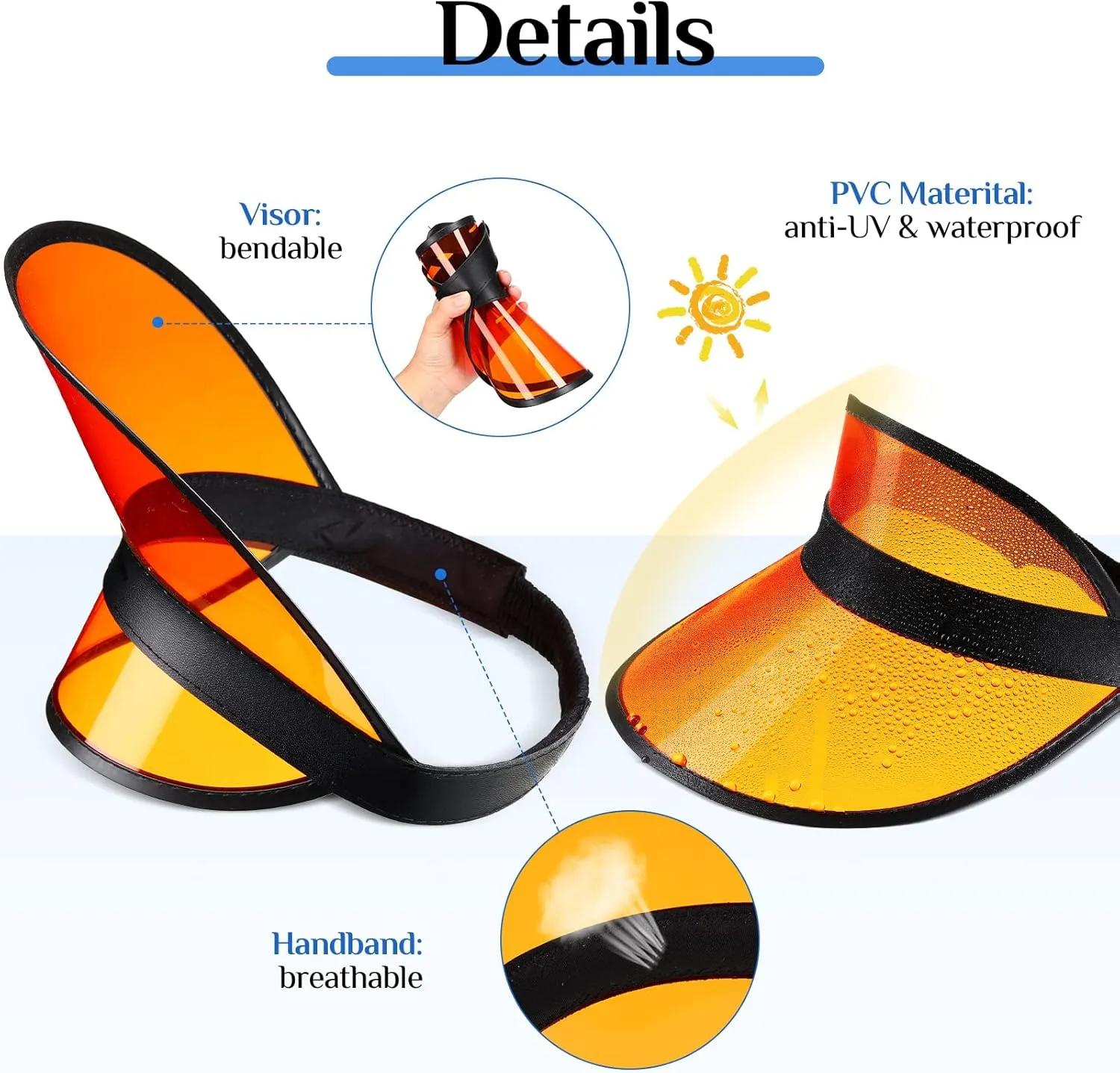 14 Pack Unisex Sun Visors Plastic Clear Cap Candy Color Transparent Tourist Visor Cap Colorful Poker Hat