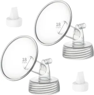 18mm Flange&Duckbill Valve Compatible with Spectra S2 S1 9 Plus Ameda MYA Motif Luna Breastpumps Replacement to Pump Parts Flange. Compatible with Spectra Parts/Accessories