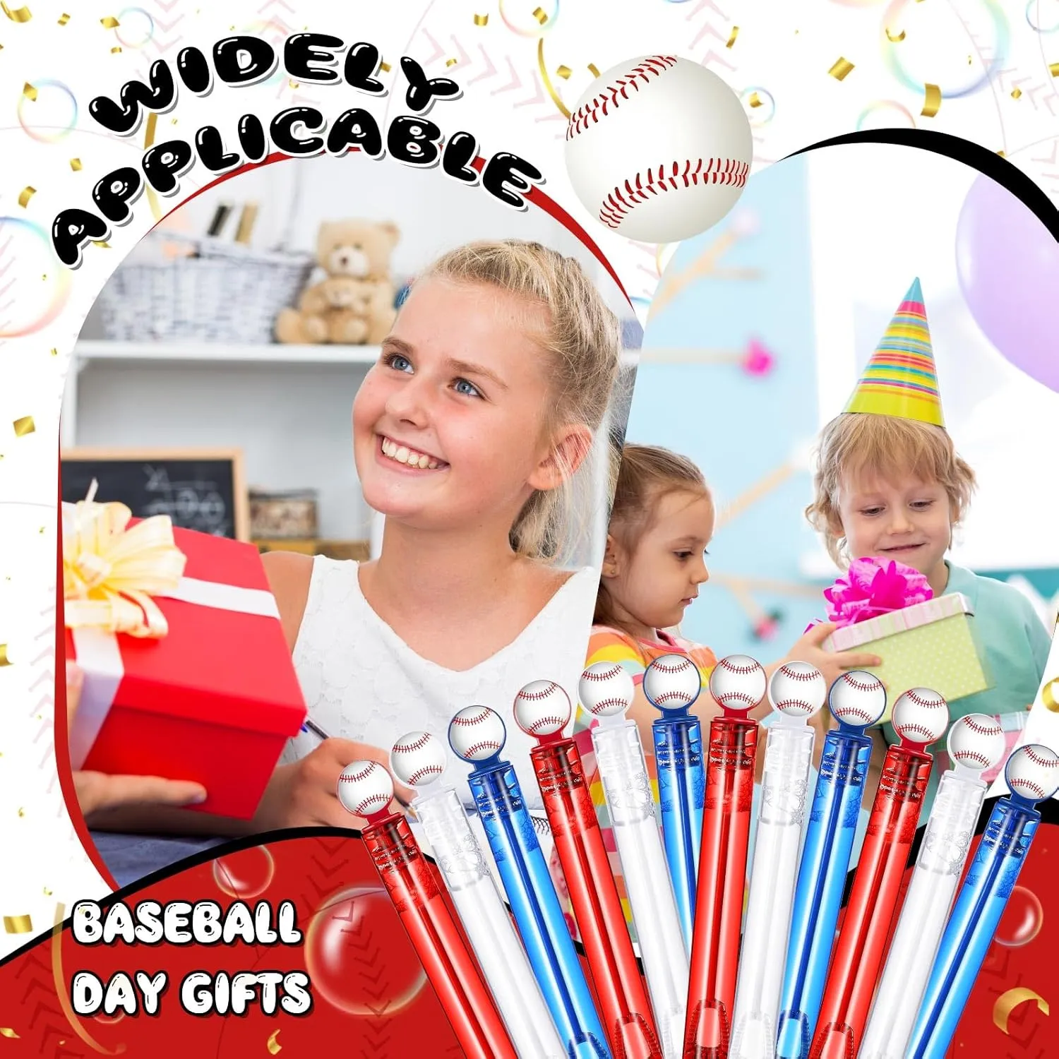 24 Pcs Baseball Bubble Wands Baseball Party Favors Birthday Bubble Wand Bulk Baseball Themed Party Decorations for Outdoor Summer Classroom Party Supplies Kids Goodie Bags Filler