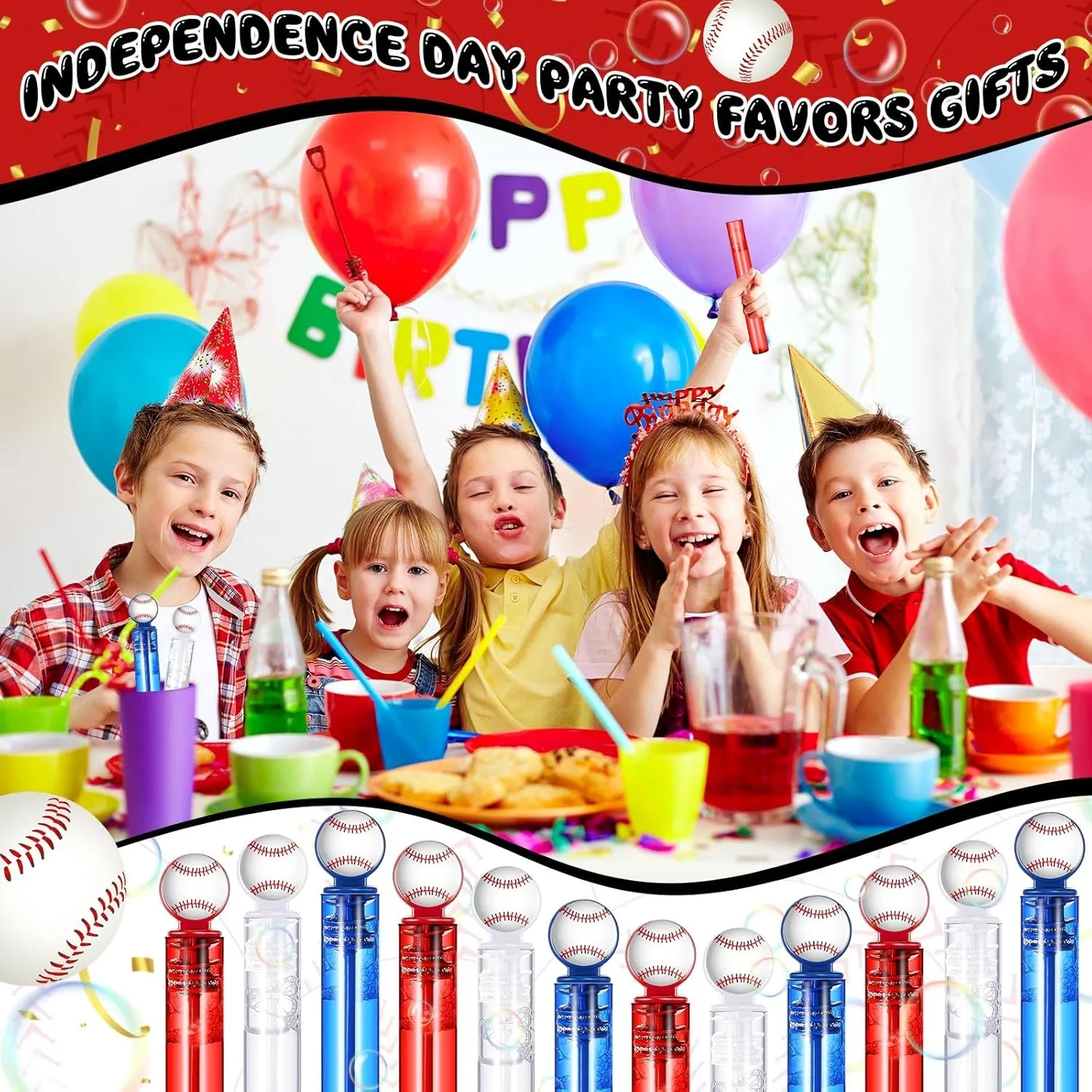 24 Pcs Baseball Bubble Wands Baseball Party Favors Birthday Bubble Wand Bulk Baseball Themed Party Decorations for Outdoor Summer Classroom Party Supplies Kids Goodie Bags Filler