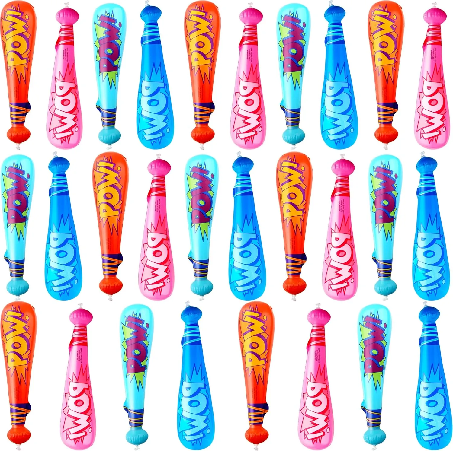 28 Pack 18 Inch Inflatable Baseball Bats Blow Up Baseball Bats Inflatable Toy Bat Inflates for Carnival Birthday Swimming Pool Party Favors