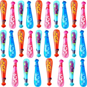 28 Pack 18 Inch Inflatable Baseball Bats Blow Up Baseball Bats Inflatable Toy Bat Inflates for Carnival Birthday Swimming Pool Party Favors