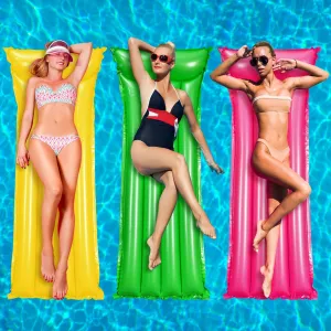 3 Pcs Summer Inflatable Pool Float Inflatable Raft Floating Mat Pool Mattress Float Air Mat for Floating Swimming, 3 Colors