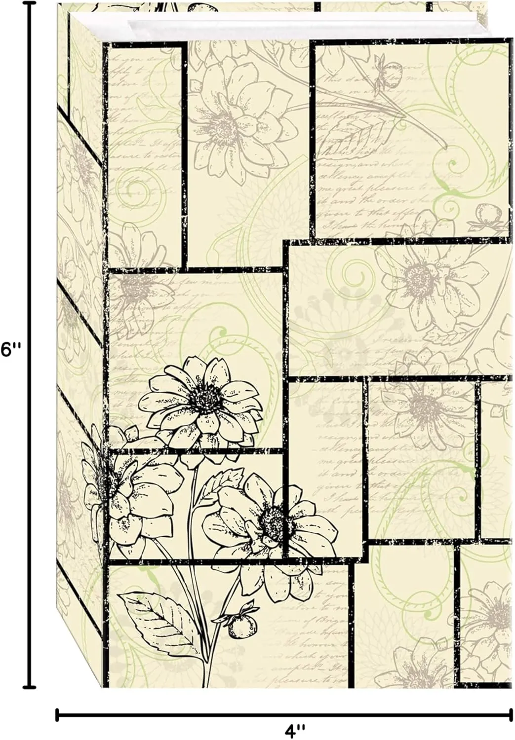 3-Ring Photo Album 504 Pockets Hold 4x6 Photos, Floral Panes Design