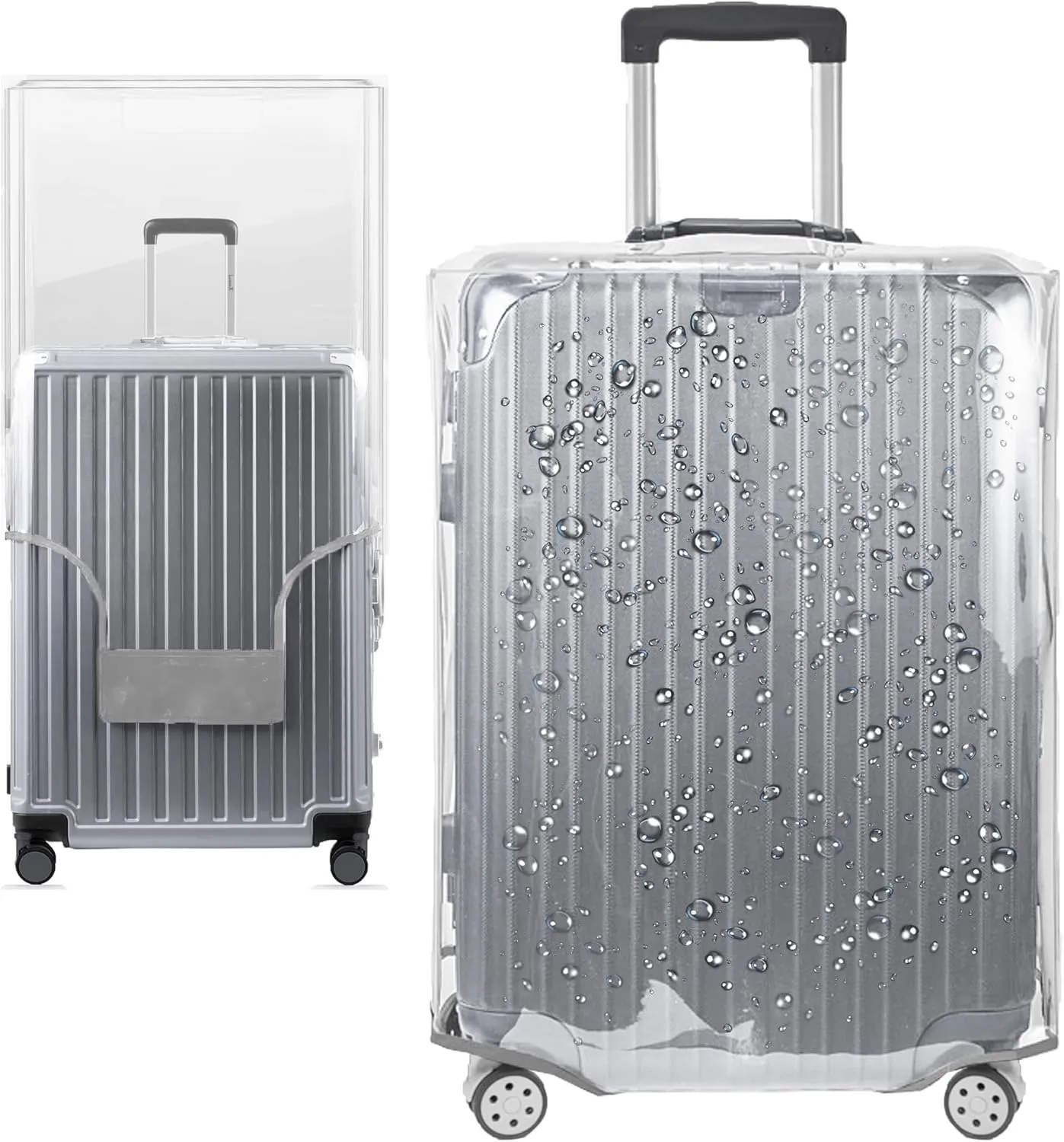 30 Inch Full Clear PVC Suitcase Cover Protectors for TSA Approved Travel Luggage Protector Covers Set Transparent Luggage Case Suitcase Suitable for 30"-31" Full Clear