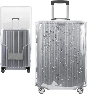 30 Inch Full Clear PVC Suitcase Cover Protectors for TSA Approved Travel Luggage Protector Covers Set Transparent Luggage Case Suitcase Suitable for 30"-31" Full Clear