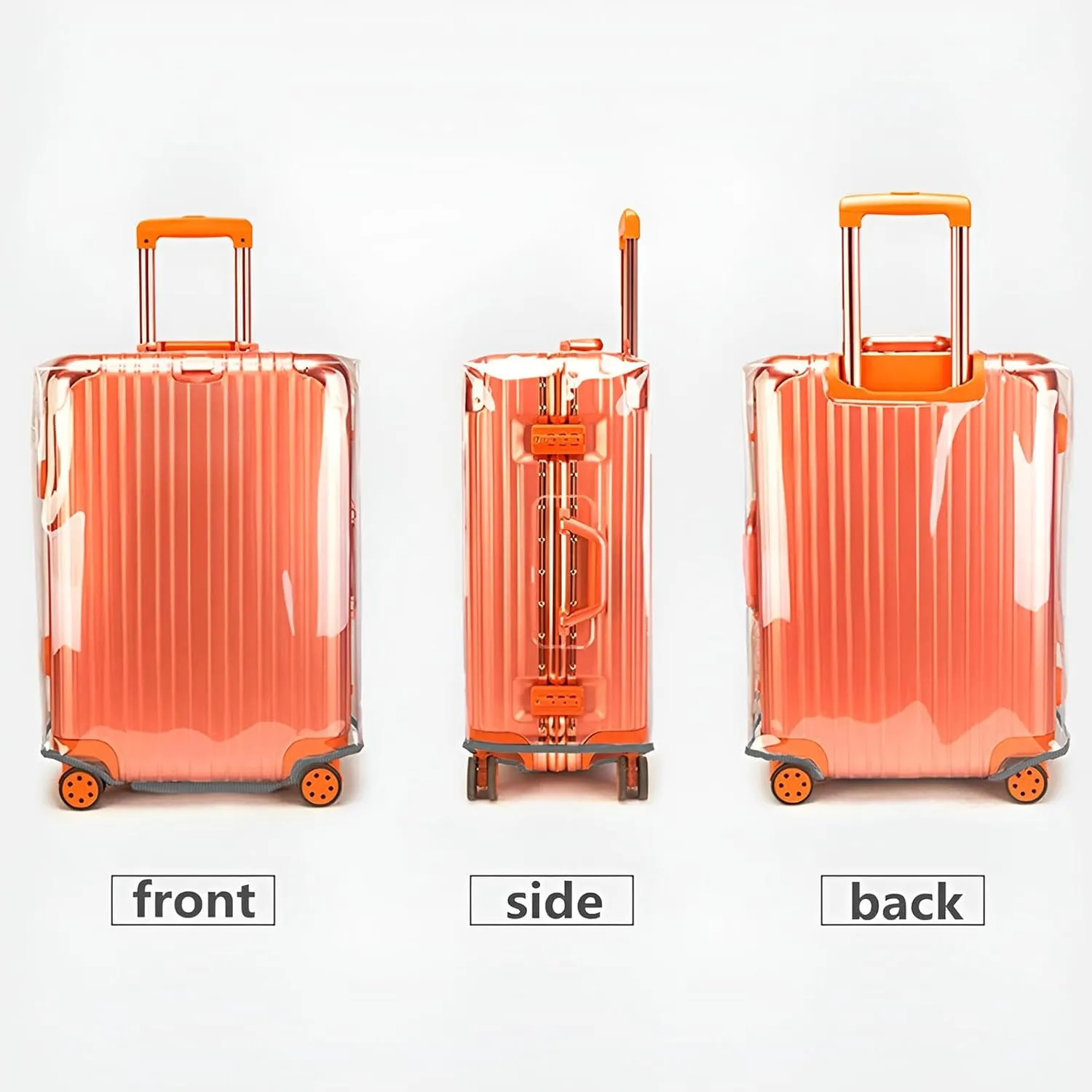 30 Inch Full Transparent Luggage Protector Cover Waterproof PVC Thicken Full Clear Suitcase Protector Cover Travel Case Suitable for 30"-31" Full Clear