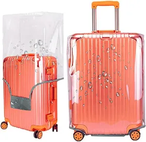 30 Inch Full Transparent Luggage Protector Cover Waterproof PVC Thicken Full Clear Suitcase Protector Cover Travel Case Suitable for 30"-31" Full Clear