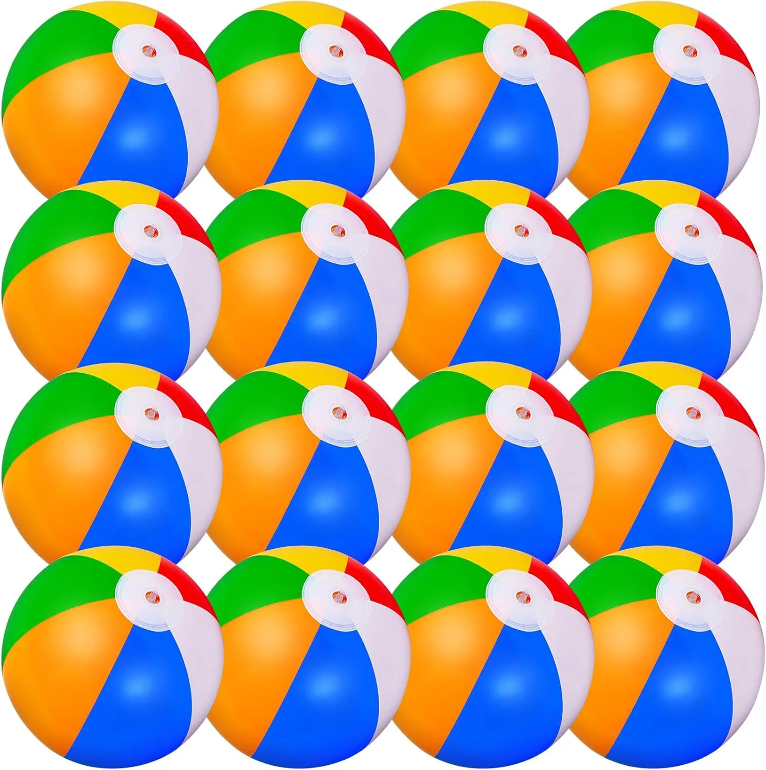 30 Pack Large Beach Ball, 20" Jumbo Rainbow Beach Ball Bulk, Inflatable Pool Toys for Party Supplies Decorations, Adults Kids Birthday Luau Summer Beach Water Games Beachballs Party Favors