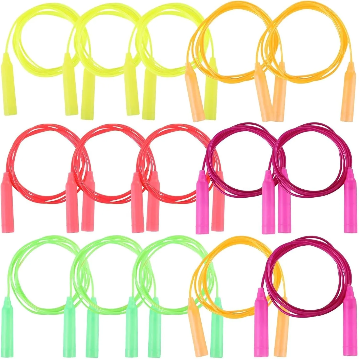 30-Piece Skipping Rope Set, Adjustable PVC Jump Ropes with Colorful Handles for Exercise, School, and Parties