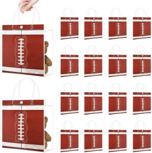 32 Pieces Football Clear Gift Bags Football Transparent Treat Goodie Bags Sport Clear PVC Snack Bags with Handles for Sports Team Birthday Holiday Party Decorations Supplies ( Football)