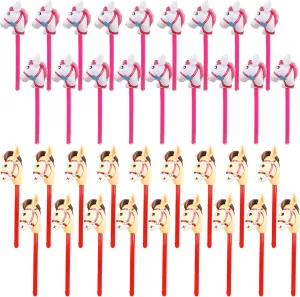 36 Pcs 40 Inch Inflatable Stick Horse Bulk Blow up Cowboy Horsehead Stick Balloon for Birthday Pool Beach Cowboy Party Supplies, 2 Colors
