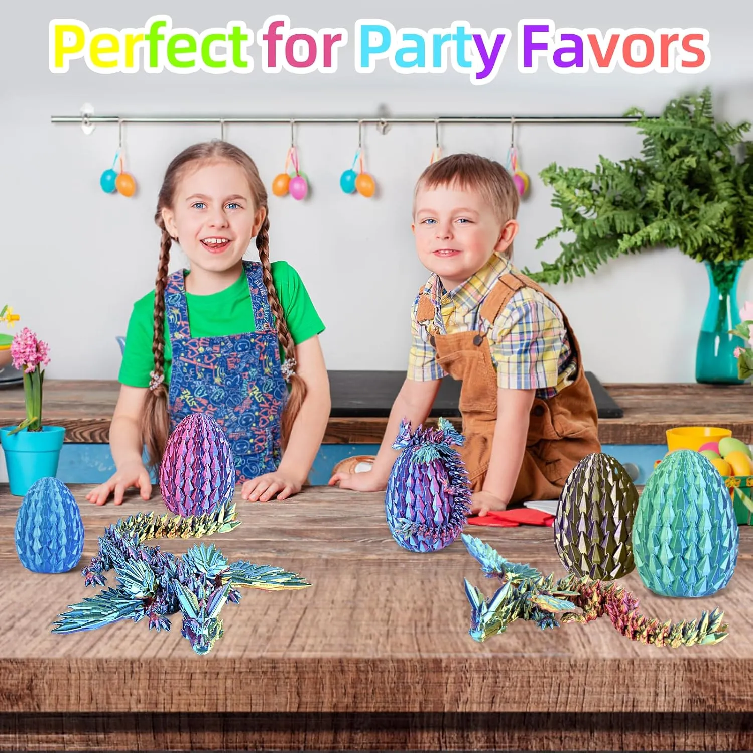 3D Printed Dragon Egg - Crystal Flying Dragon for Desk Decoration - Stocking Stuffer, Easter Eges, Surprise Egg, Collectible Gift for Kids (Laser Purple)