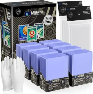 400 Card Sleeves Top Loaders for Cards, 3"X4" Toploaders for Cards, Premium Baseball Card Protectors Hard Plastic for Sports and Game Cards (200 Top Loaders   200 Clear Sleeves)