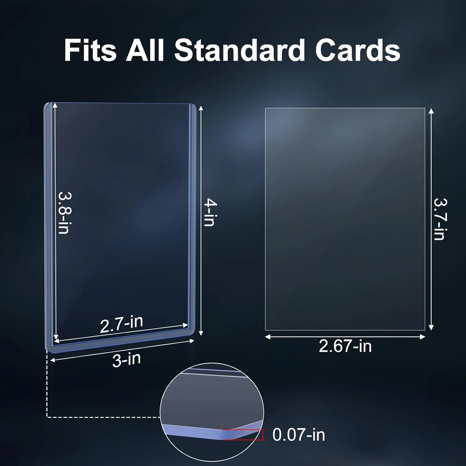 400 Card Sleeves Top Loaders for Cards, 3"X4" Toploaders for Cards, Premium Baseball Card Protectors Hard Plastic for Sports and Game Cards (200 Top Loaders   200 Clear Sleeves)