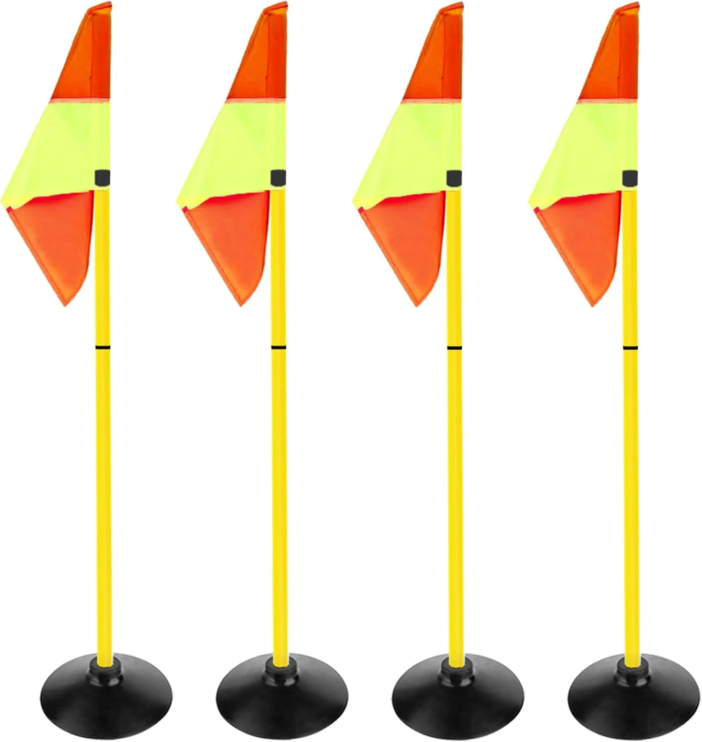 4.9FT Multifunction Football Agility Training Pole Field Warning Rod Corner Flag Pole with Base