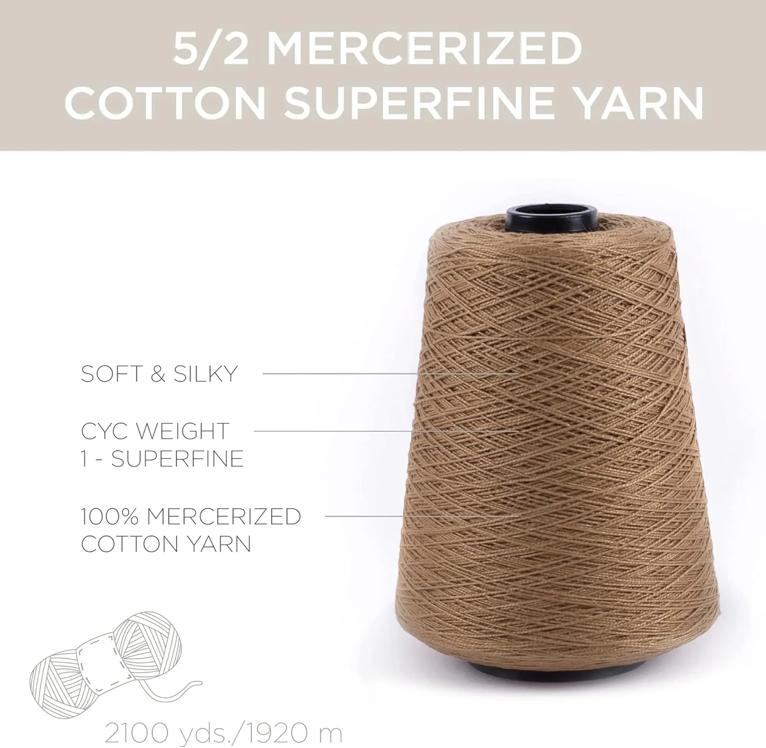 5/2 Perle Mercerized Cotton Weaving Yarn by Silk City Fibers, Antelope