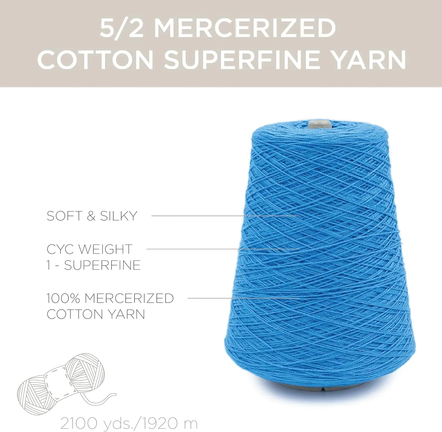 5/2 Perle Mercerized Cotton Weaving Yarn by Silk City Fibers, Azurite