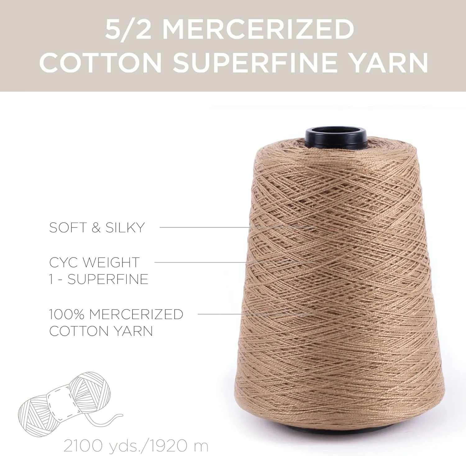 5/2 Perle Mercerized Cotton Weaving Yarn by Silk City Fibers, Beechnut
