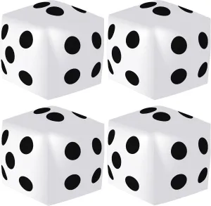 8 Pieces Jumbo Inflatable Dice 12.6 Inch Large Inflatable Dice Fun Game Toy for Indoor Outdoor Lawn Swimming Pool Party Favor Board Game Decoration, White