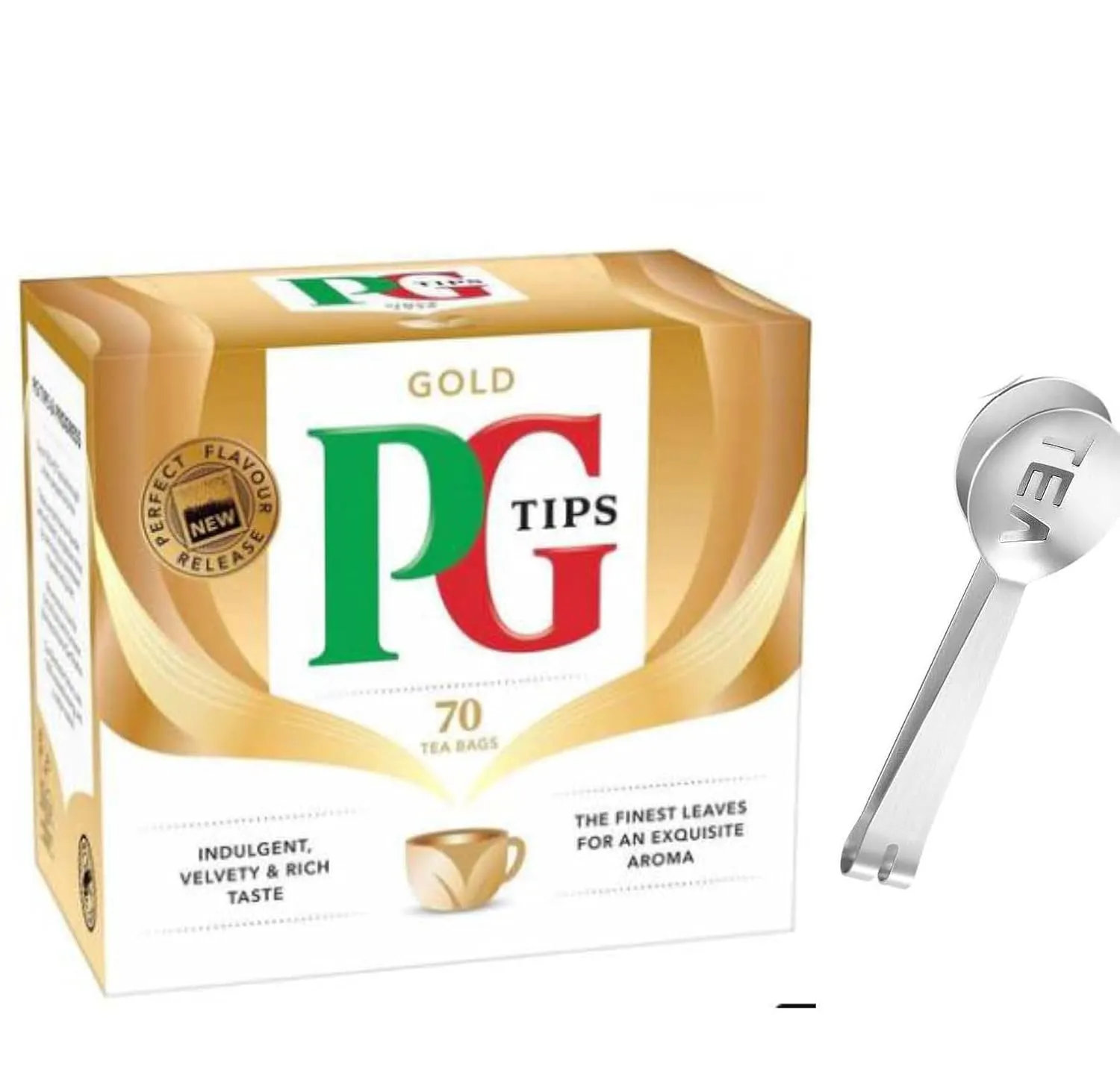 80 Gold Tea Bags from Great Britain   Tea Bag Spoon