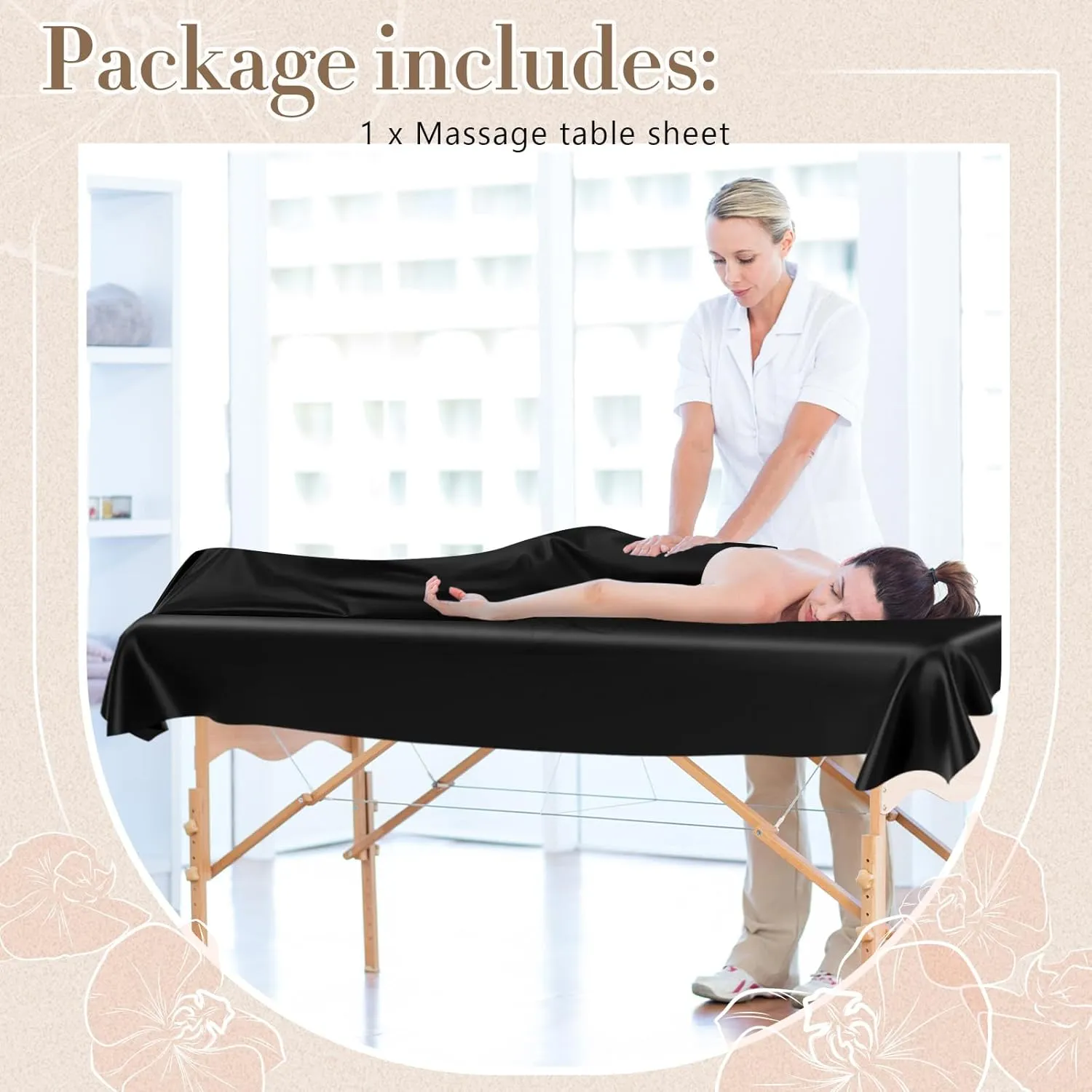 87 x 51 Inch Massage Table Sheet Reusable Wax Mat Pad Waterproof PVC Waxing Mat for Esthetician Bed Oilproof Wax Bed Cover for SPA Beauty Tattoo Grafting Eyelash (Black)