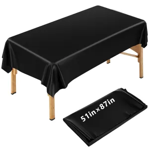 87 x 51 Inch Massage Table Sheet Reusable Wax Mat Pad Waterproof PVC Waxing Mat for Esthetician Bed Oilproof Wax Bed Cover for SPA Beauty Tattoo Grafting Eyelash (Black)