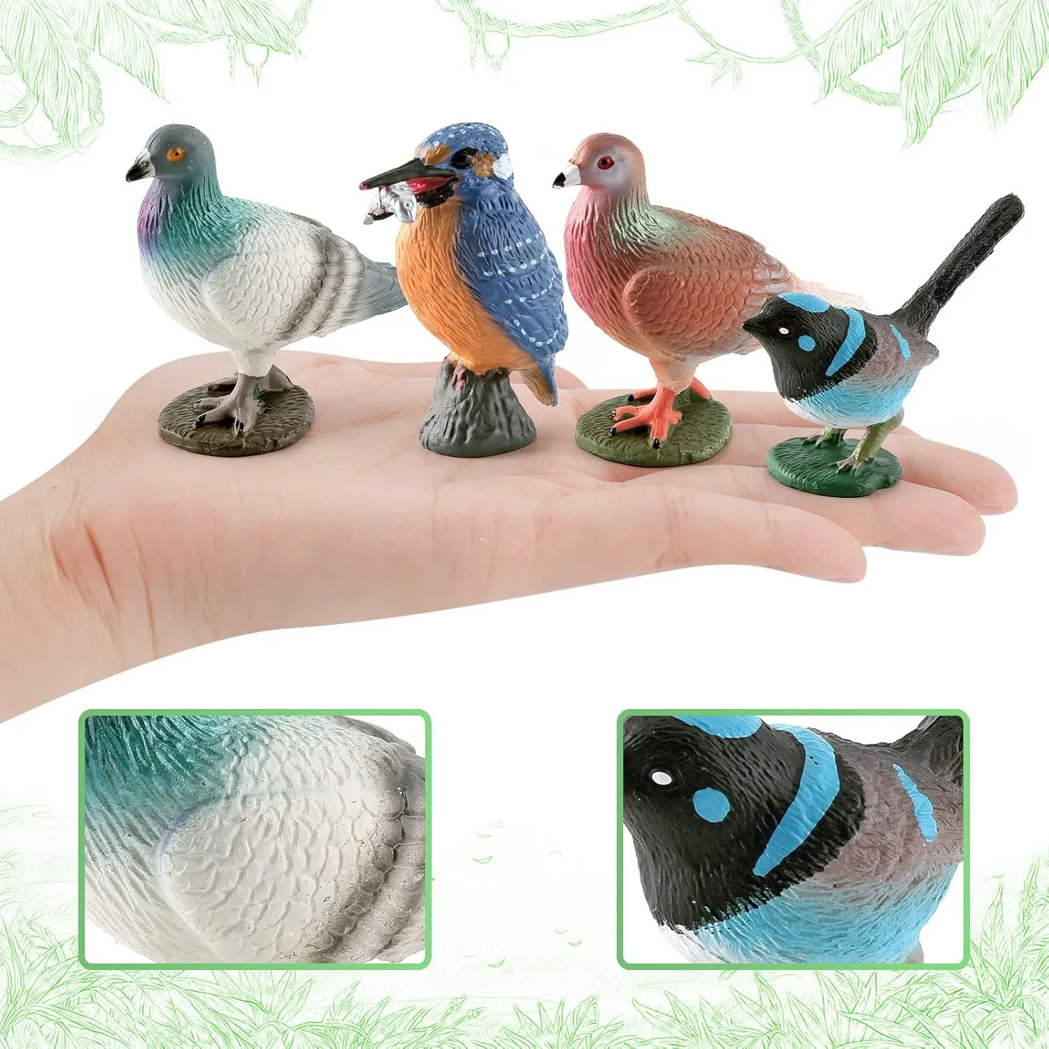 9PCS Backyard Birds Figurines Realistic Bird Toys Set Birds Figures for Educational Toys Birthday Party Cake Topper Gift for Kids Toddler