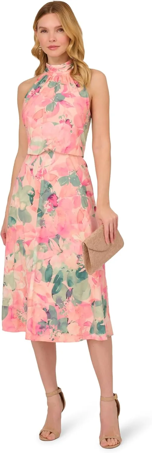Adrianna Papell Women's Printed Midi Dress