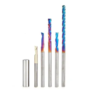 Amana Tool AMS-112 5-Pc CNC SC Signmaking/Engraving 1/8 Inch Shank Router Bit Pack