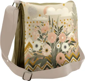 Ambesonne Floral Eucalyptus Messenger Bag, Boho Nordic Art, Unisex Cross-body