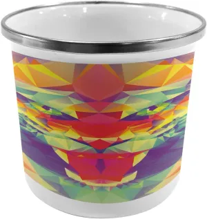 Ambesonne Savannah Steel Camping Mug, Polygonal Lion Face with Geometric Shades and Effects Exotic King of Jungle Theme, Printed Thermal Cup for Camping and Outdoor Activities, Multicolor