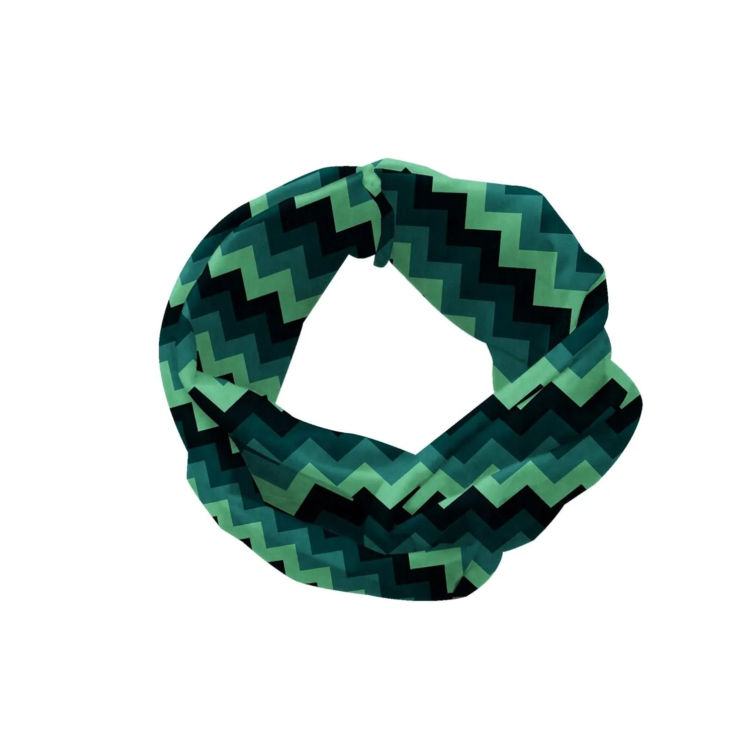 Ambesonne Teal Headband Set of 2, Expressionist Chevron Style Pattern Geometric Vibrant Colored Modern, Knotted Elastic Hair Band Accessory for Women Everyday Use, M-L, Mint Green Teal Black