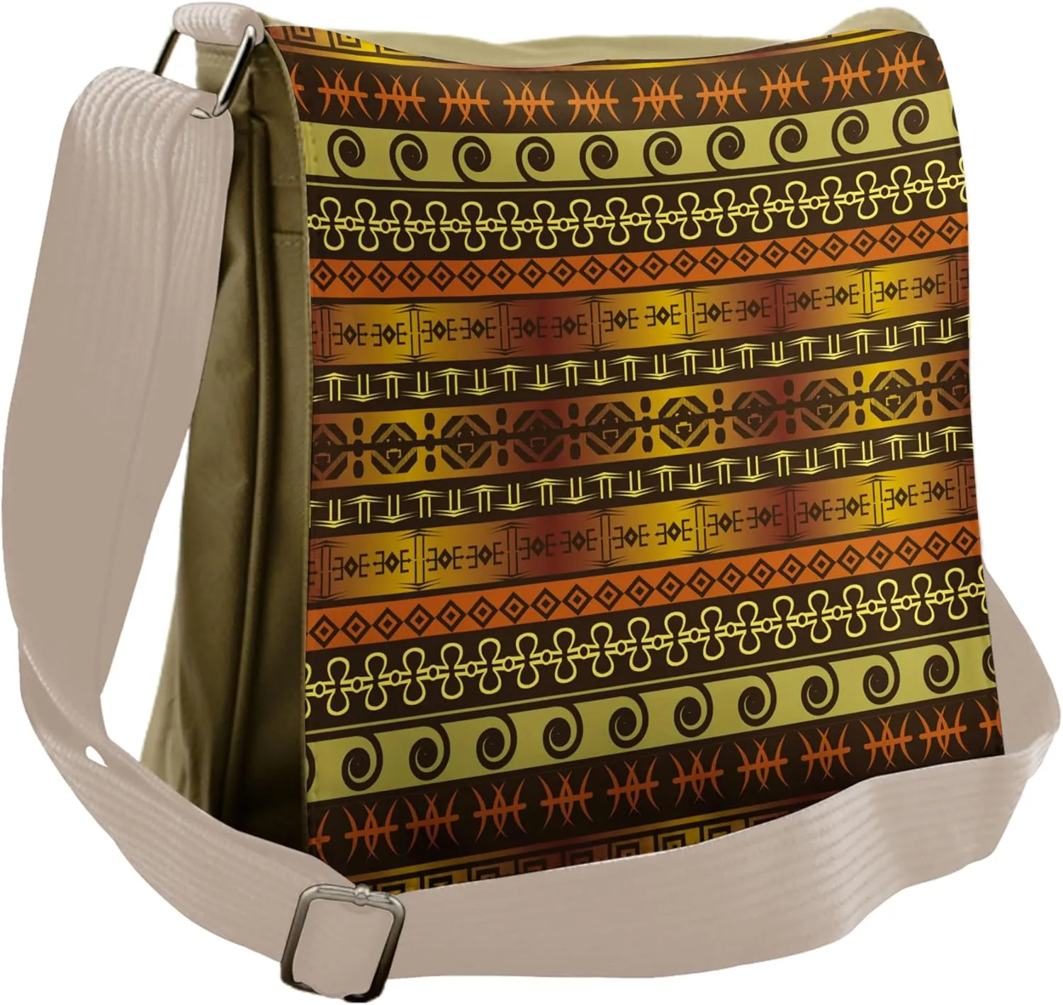 Ambesonne Tribal Messenger Bag, Geometric Indigenous Art, Unisex Cross-body