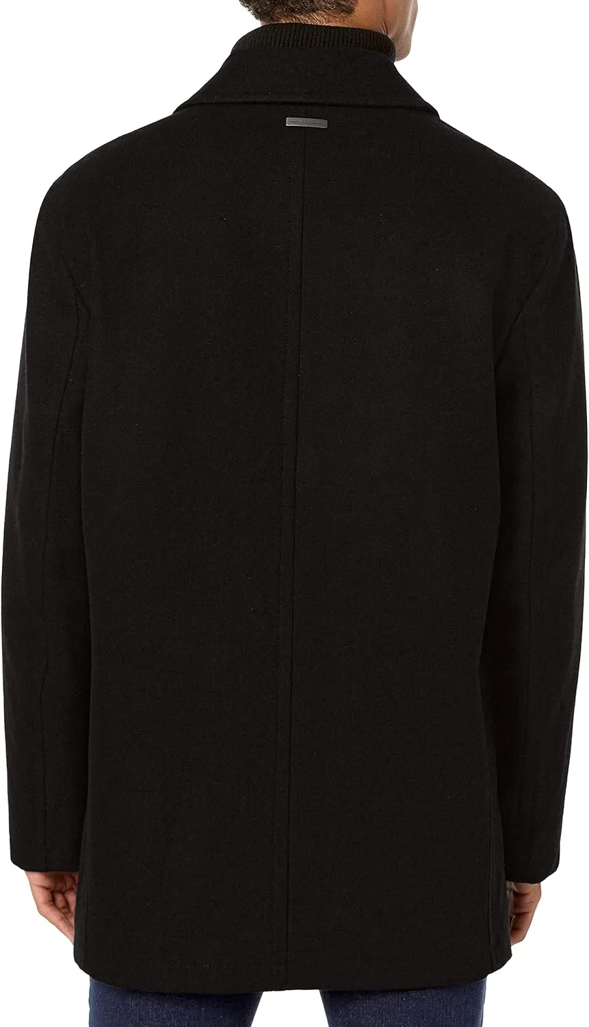 Andrew Marc Men's Burnett Melton Double-Breasted Wool Pea Coat Jacket