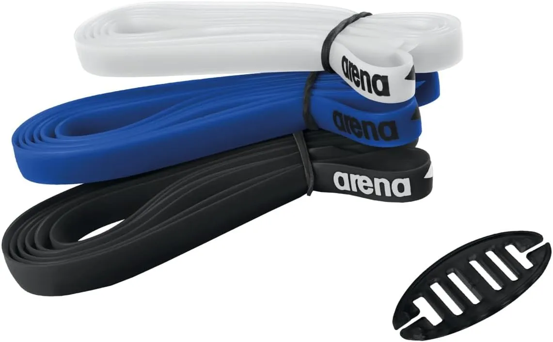 ARENA Cobra Series Swim Goggle Silicone Strap Kit Includes 3 Flat Spare Straps and 1 Stopper, Length 80 cm (31.5 inches), Width 8 mm (5/16 inches), Multicolor